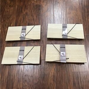 4 Light Wood & Metal Wall Shelves